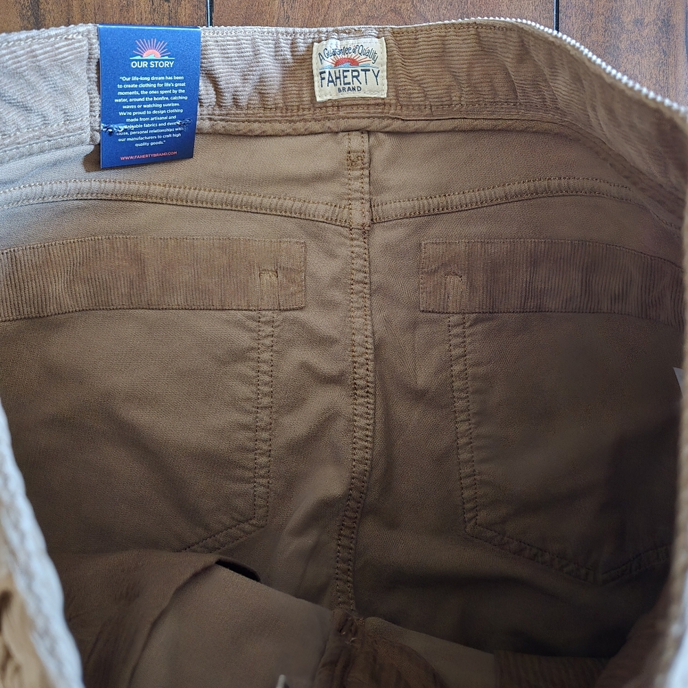 Faherty Stretch Corduroy 5-Pocket Men's Pant Rum Raw Umber Garment Dyed 30x32 - Picture 13 of 16